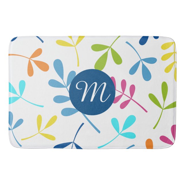 Design mehrfarbiger Blätter (Personalisiert) Badematte (Vorderseite)