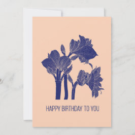 Design mit Amaryllis Blume verbinden Kunst. Feiertagskarte