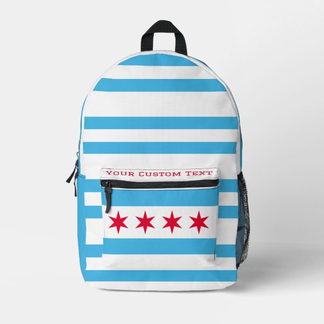 Design mit der Fahne von Chicago, dunklere Variant Bedruckter Rucksack (Vorderseite)