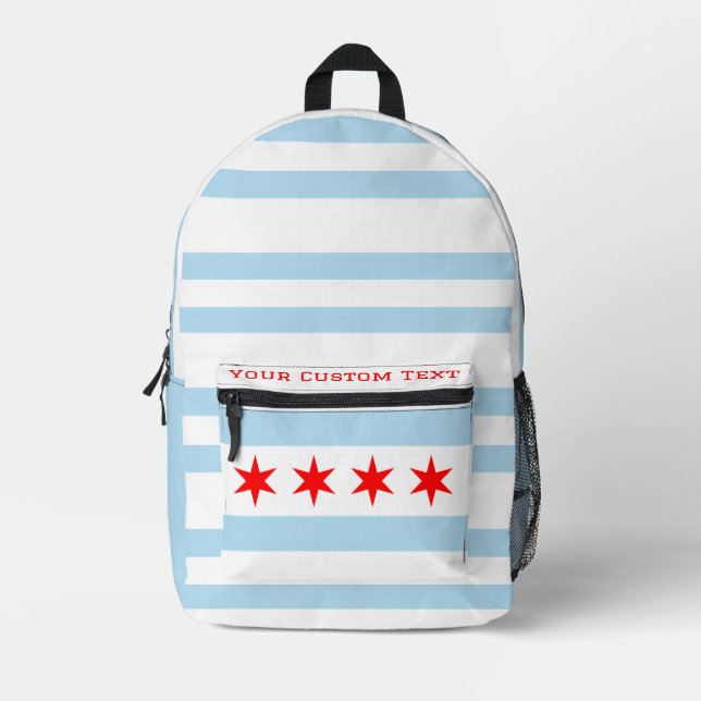 Design mit der Flagge von Chicago, Stolz der Stadt Bedruckter Rucksack (Vorderseite)