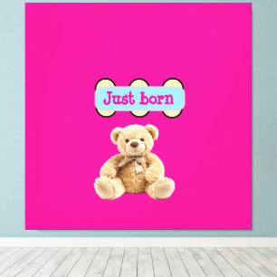 Design mit einem gerade geborenen Teddybär Leinwanddruck