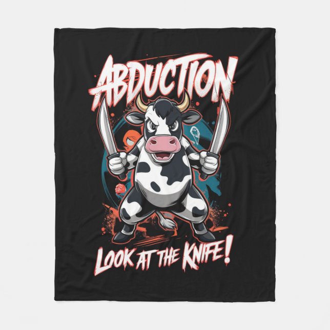 Design mit einem Kuh-Zeichen Fleecedecke (Vorderseite)