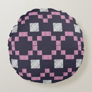 Design mit manueller Schraffur. Ethnisches Boho-Or Rundes Kissen