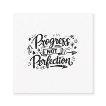Design mit Motivationszitat Fortschritt Nicht Perf
