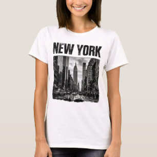 Design mit Schwarz-Weiß-Bild von New York T-Shirt