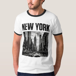 Design mit Schwarz-Weiß-Bild von New York T-Shirt