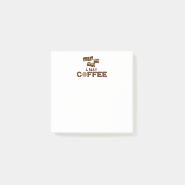 Design mit Text über meine Art, ich brauche Kaffee Post-it Klebezettel (Vorderseite)