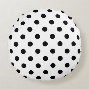 Design mit weißen Punkten auf weißem Hintergrund Rundes Kissen