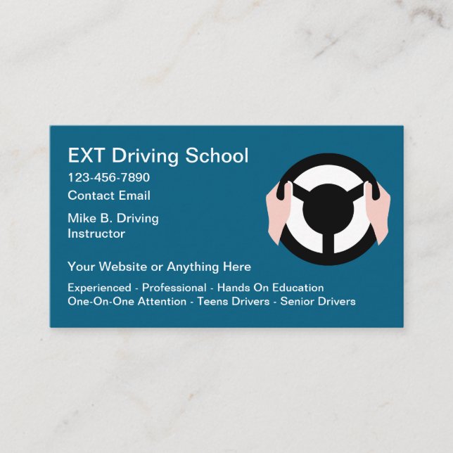 Design moderner Fahrschulkarten Visitenkarte (Vorderseite)
