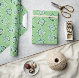 Design-Muster der Blume Classic Green Mandala Geschenkpapier