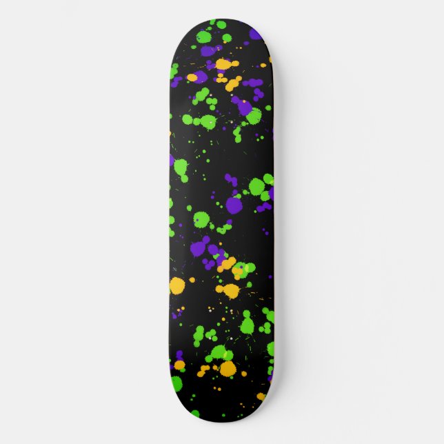 Design-Muster für grün-gelb gestrichene Spritzer Skateboard (Vorderseite)