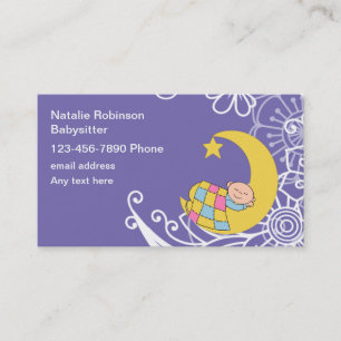 Design niedlicher Babysitter-Theme-Visitenkarten Visitenkarte