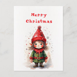 Design Niedlicher Weihnachtself Postkarte