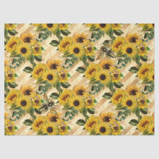 Design Nine für Sonnenblumen und Bienen Seidenpapier