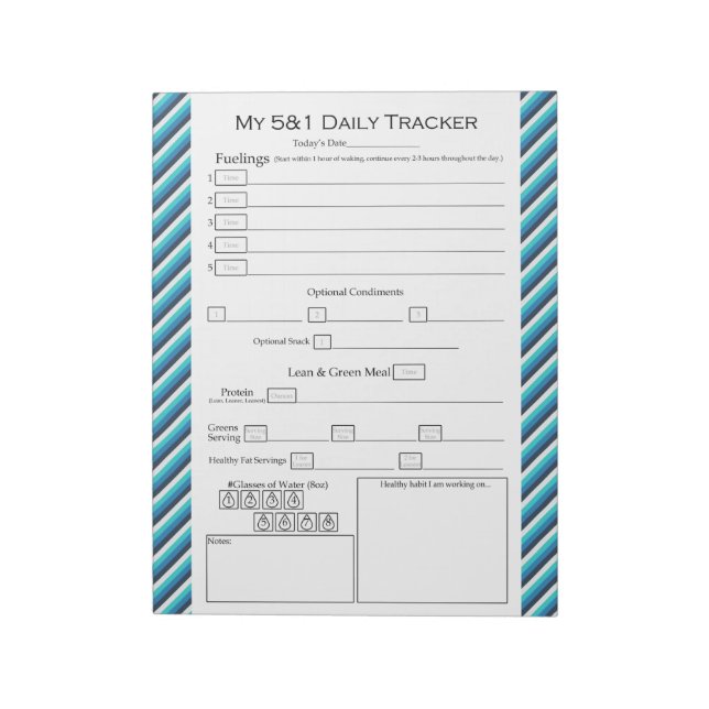 Design-Notepad für das Lebensmitteljournal ist far Notizblock (Rotiert)