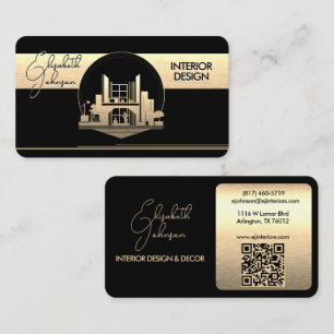 Design oder Architektur-Logo Schwarz und Gold Visitenkarte