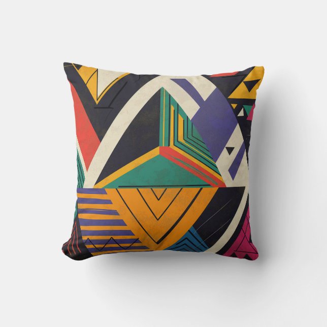 Design of triangles in vibrant colors with pattern kissen (Vorderseite)