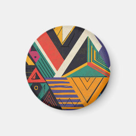 Design of triangles in vibrant colors with pattern magnet