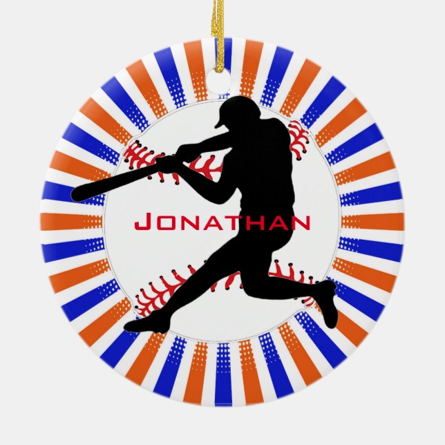 Design-Ornament für Baseball Player Keramik Ornament (Hinten)