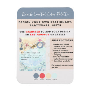 Design Own Beach Coastal nautical Magnet