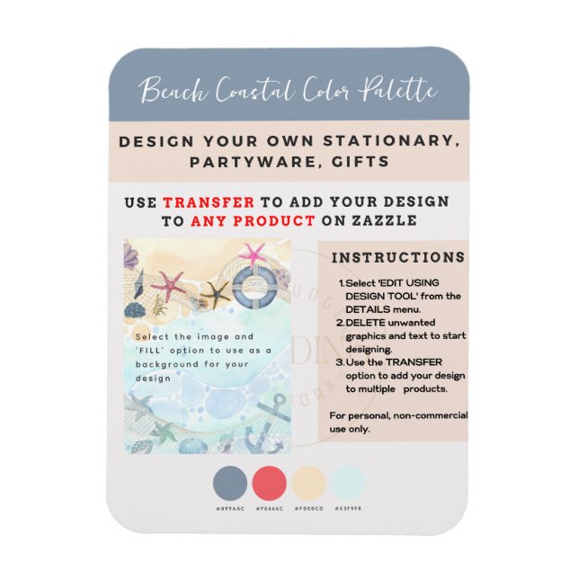 Design Own Beach Coastal nautical Magnet (Vertikal)