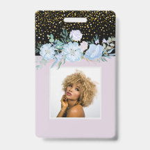 Design Own Blue Floral Business oder Event Station