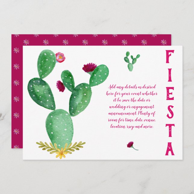 Design Own FIESTA Folk Art Wedding Brautparty Einladung (Vorne/Hinten)