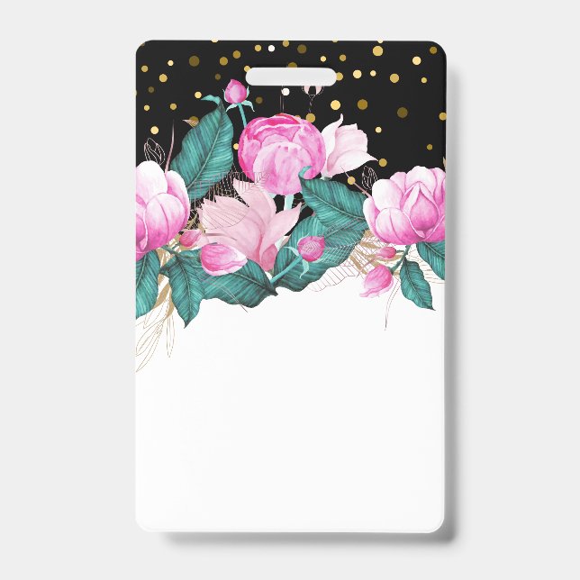 Design Own Pink Floral Event Business Stationery Ausweis (Vorderseite)