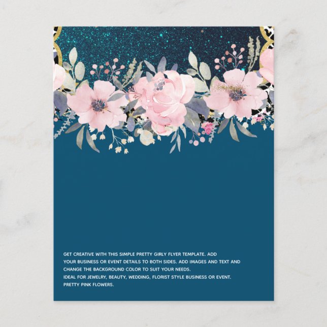 Design Own Pink Floral Event Business Stationery Flyer (Vorne)