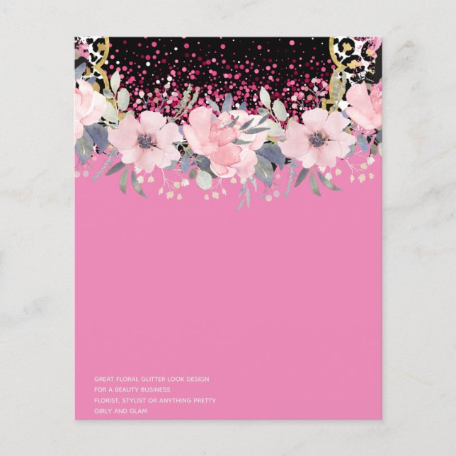 Design Own Pink Floral Event Business Stationery Flyer (Vorne)