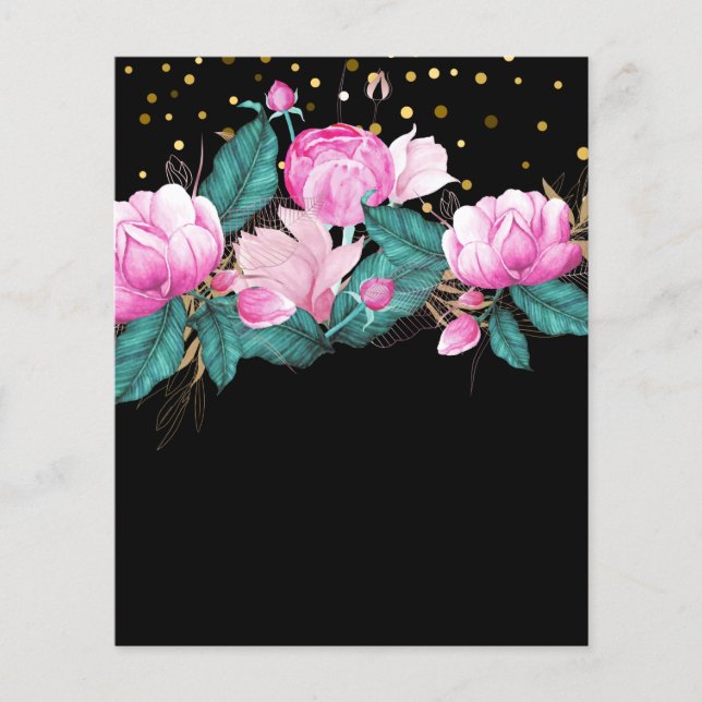 Design Own Pink Floral Event Business Stationery Flyer (Vorne)