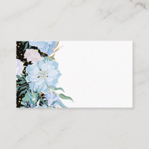 Design Own Trending Girly Stationery Blaue Blumen Visitenkarte