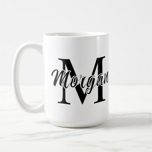 Design Personalisierter Minimalistischer Name Kaffeetasse (Links)