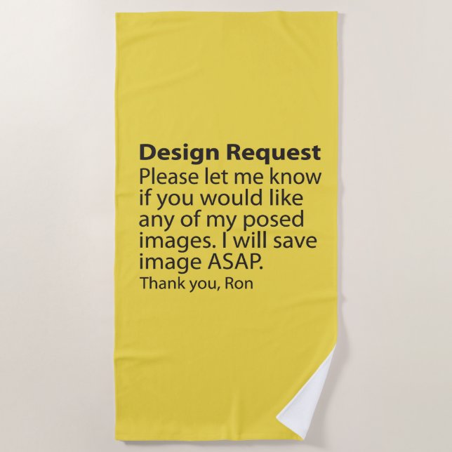 Design Request Beach Handtuch (Vorderseite)