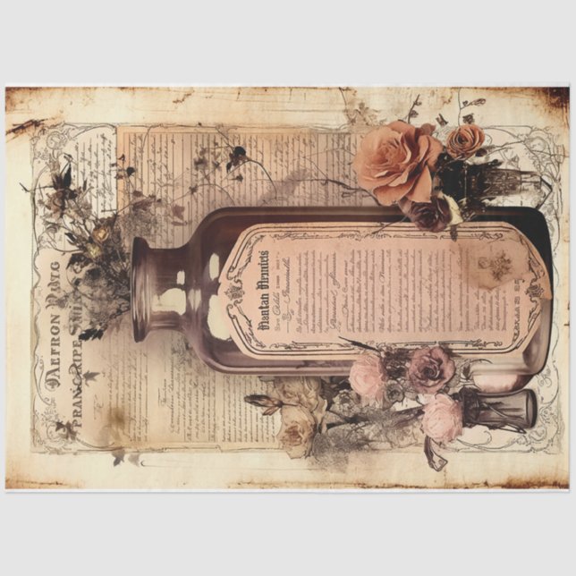 Design-Serie für Vintage Hexentränke 15 Seidenpapier (Vorderseite)