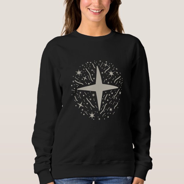 Design Silvester: silberne Sterne und Konfettis Sweatshirt (Vorderseite)
