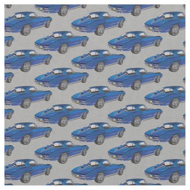 Design-Stoff für blaue Korvette Stoff (Nahaufnahme)