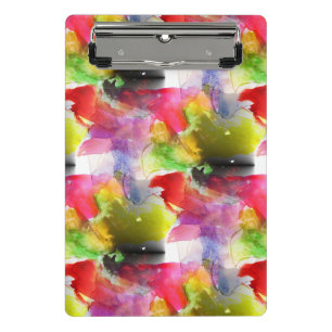 Design Textur rot, gelbe Aquarell Mini Klemmbrett