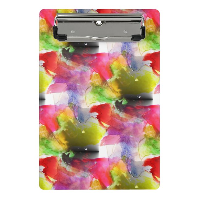 Design Textur rot, gelbe Aquarell Mini Klemmbrett (Vorderseite)