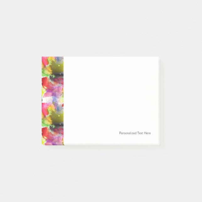 Design Textur rot, gelbe Aquarell Post-it Klebezettel (Vorderseite)