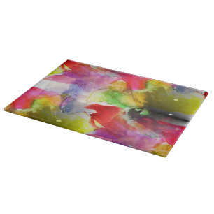 Design Textur rot, gelbe Aquarell Schneidebrett