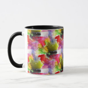 Design Textur rot, gelbe Aquarell Tasse