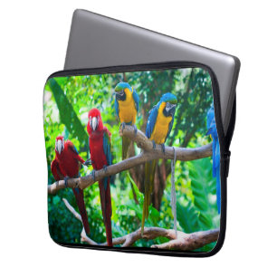 Design tropischer Papageien Laptopschutzhülle