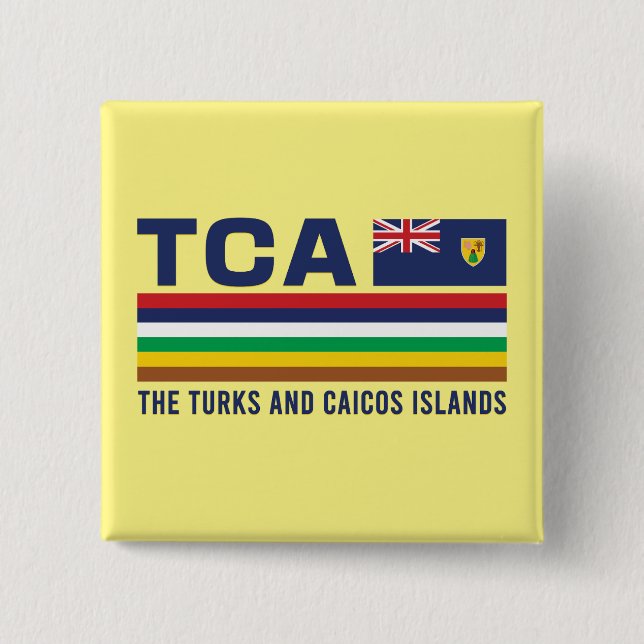 Design Turks und Caicos ISO Alpha 3 Button (Vorderseite)