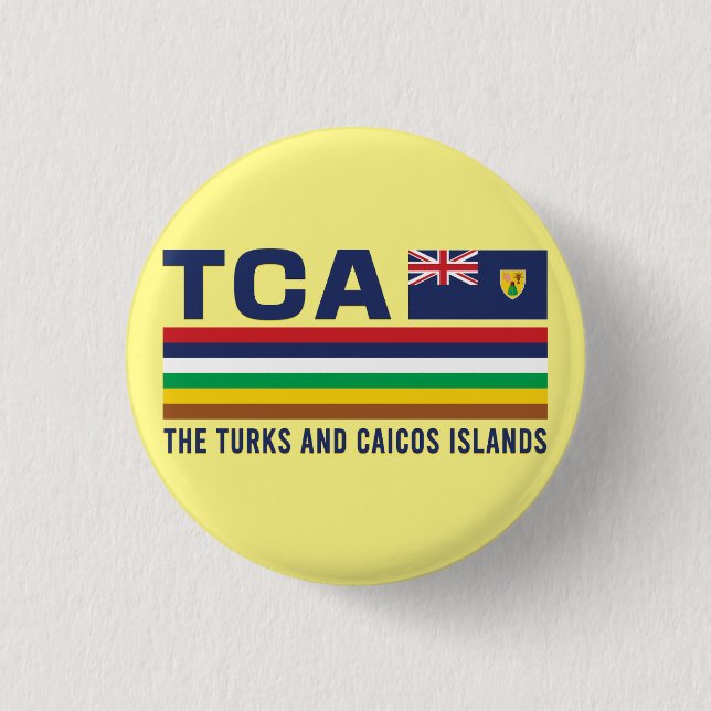 Design Turks und Caicos ISO Alpha 3 Button (Vorderseite)
