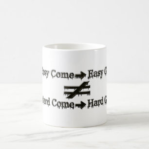 Design über einfache Arbeit und harte Arbeitsbezie Kaffeetasse