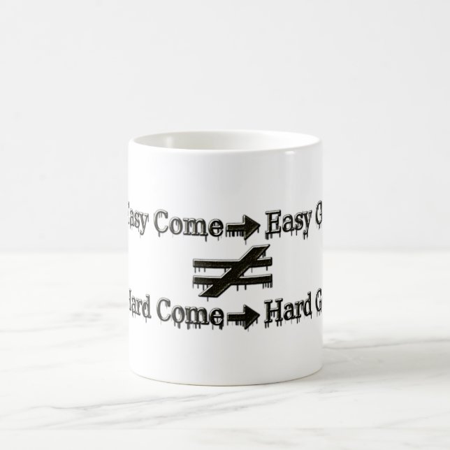 Design über einfache Arbeit und harte Arbeitsbezie Kaffeetasse (Mittel)