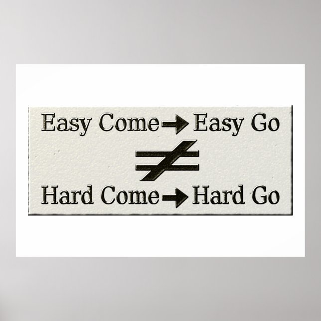 Design über einfache Arbeit und harte Arbeitsbezie Poster (Vorne)