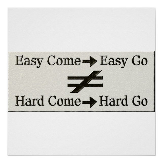 Design über einfache Arbeit und harte Arbeitsbezie Poster (Vorderseite)