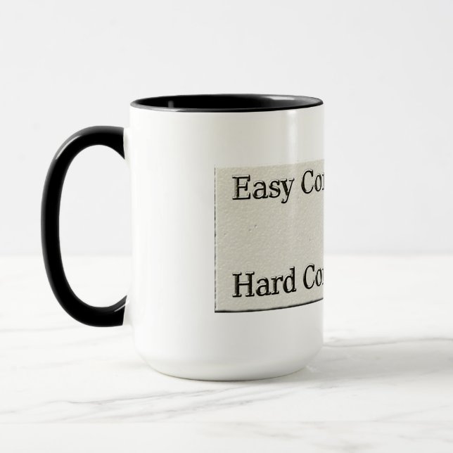 Design über einfache Arbeit und harte Arbeitsbezie Tasse (Links)